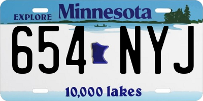 MN license plate 654NYJ