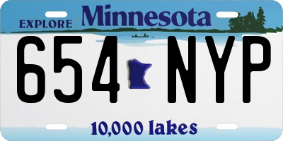 MN license plate 654NYP