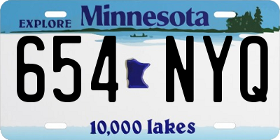MN license plate 654NYQ