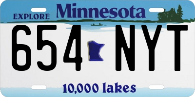 MN license plate 654NYT