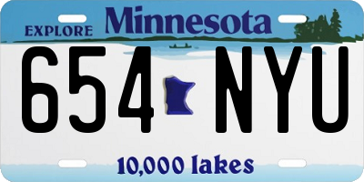 MN license plate 654NYU