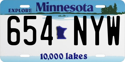 MN license plate 654NYW