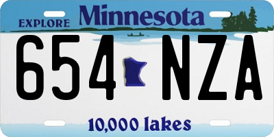 MN license plate 654NZA