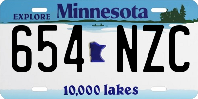 MN license plate 654NZC