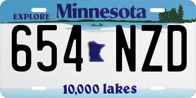 MN license plate 654NZD