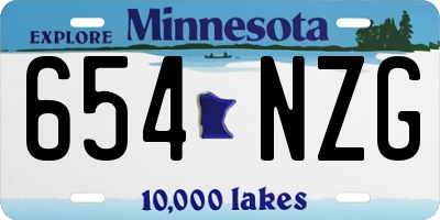 MN license plate 654NZG