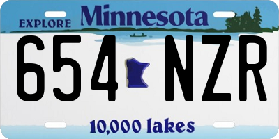MN license plate 654NZR