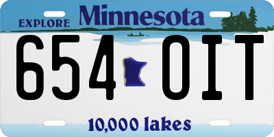 MN license plate 654OIT