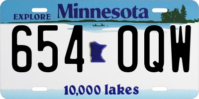 MN license plate 654OQW