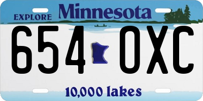MN license plate 654OXC