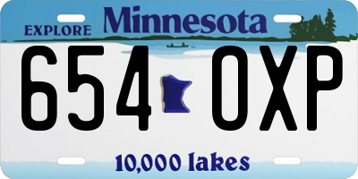 MN license plate 654OXP