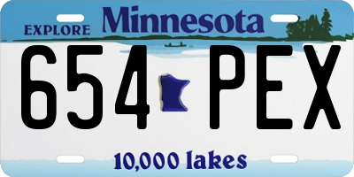 MN license plate 654PEX