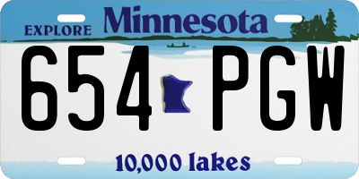 MN license plate 654PGW