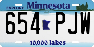 MN license plate 654PJW