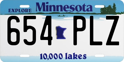MN license plate 654PLZ