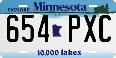 MN license plate 654PXC