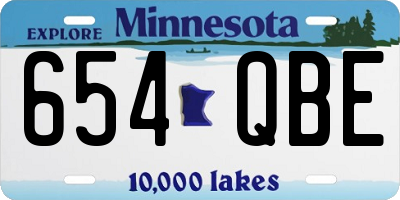 MN license plate 654QBE