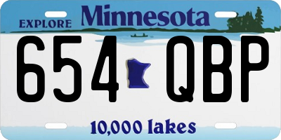 MN license plate 654QBP