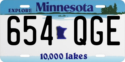 MN license plate 654QGE