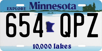 MN license plate 654QPZ