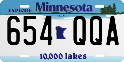 MN license plate 654QQA