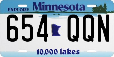 MN license plate 654QQN
