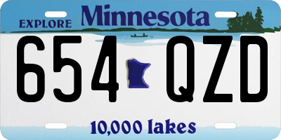 MN license plate 654QZD