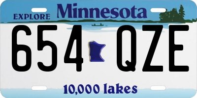 MN license plate 654QZE