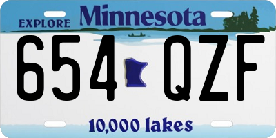MN license plate 654QZF