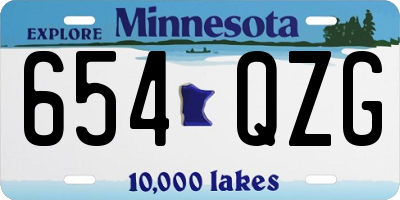 MN license plate 654QZG
