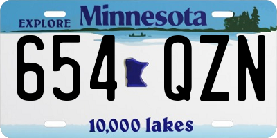 MN license plate 654QZN