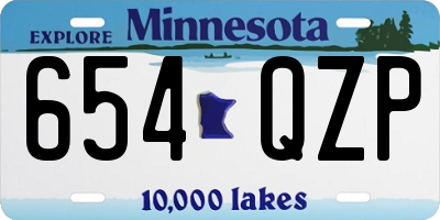 MN license plate 654QZP