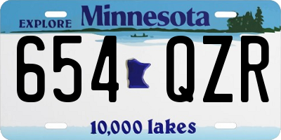 MN license plate 654QZR