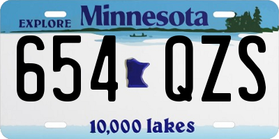 MN license plate 654QZS