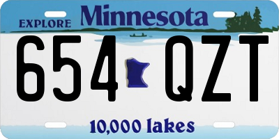 MN license plate 654QZT