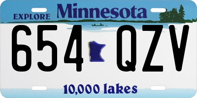 MN license plate 654QZV