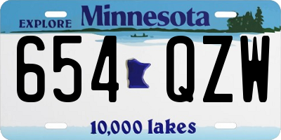 MN license plate 654QZW