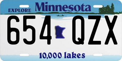 MN license plate 654QZX