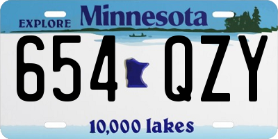 MN license plate 654QZY