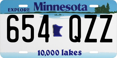 MN license plate 654QZZ