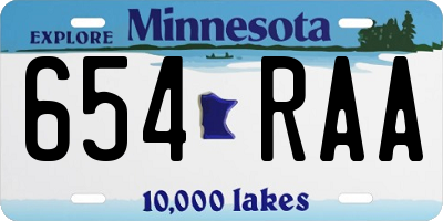 MN license plate 654RAA