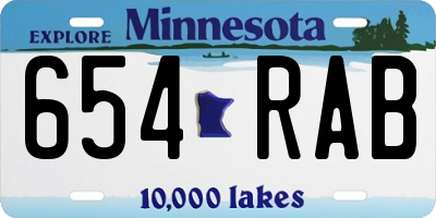 MN license plate 654RAB