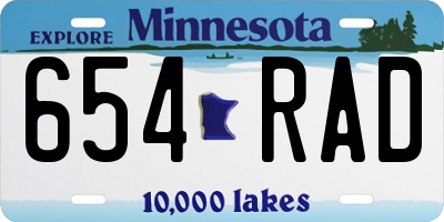 MN license plate 654RAD