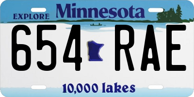 MN license plate 654RAE