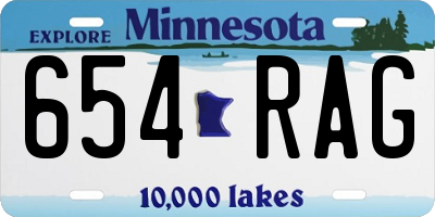 MN license plate 654RAG