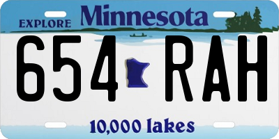 MN license plate 654RAH
