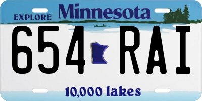 MN license plate 654RAI