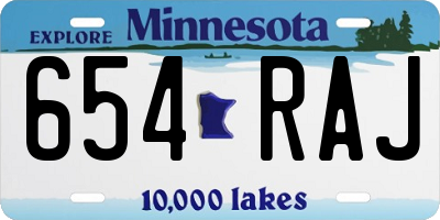 MN license plate 654RAJ