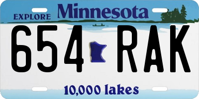 MN license plate 654RAK