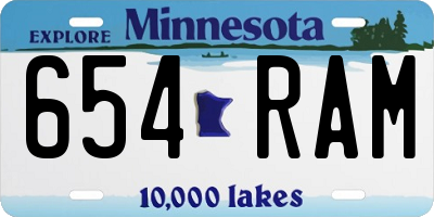 MN license plate 654RAM